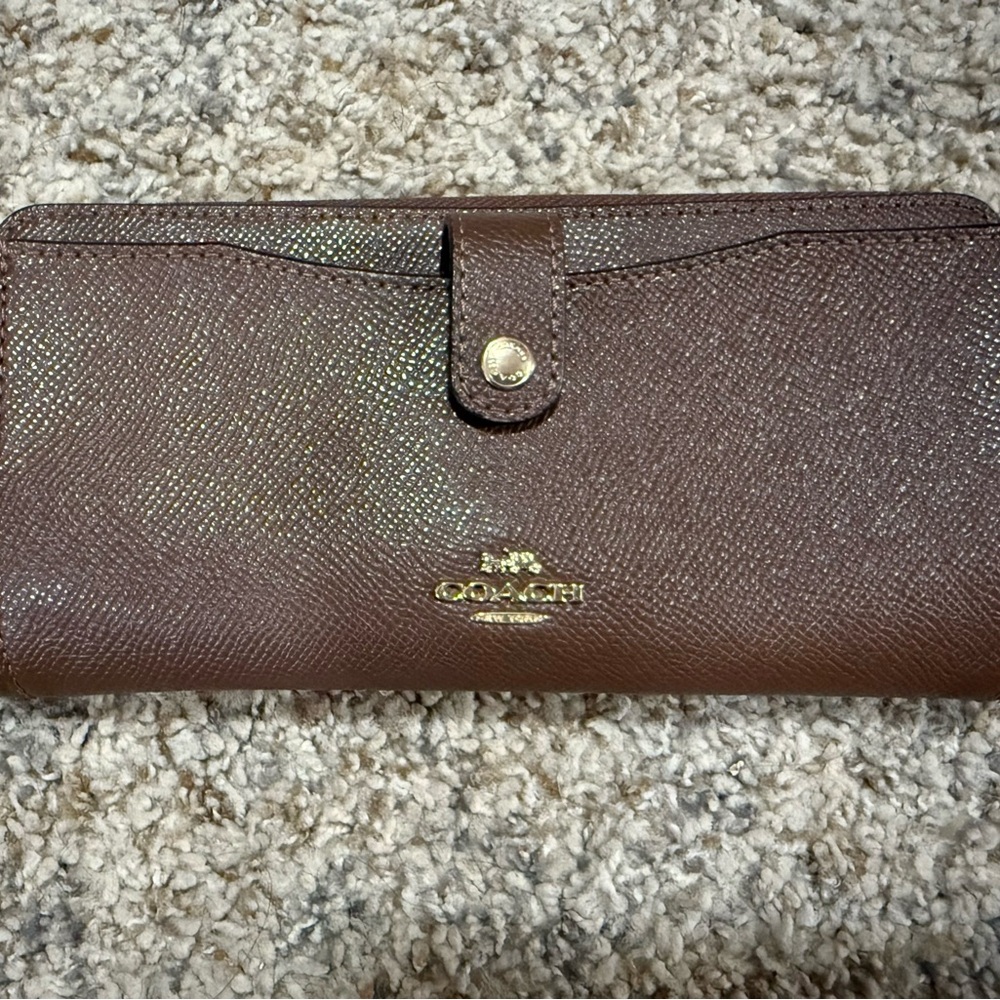 Coach Textured Brown Leather Wallet